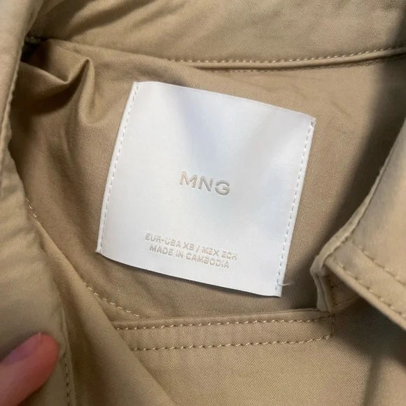 Classic Tan Trench Coat Mango Women’s XS - Picture 6 of 9